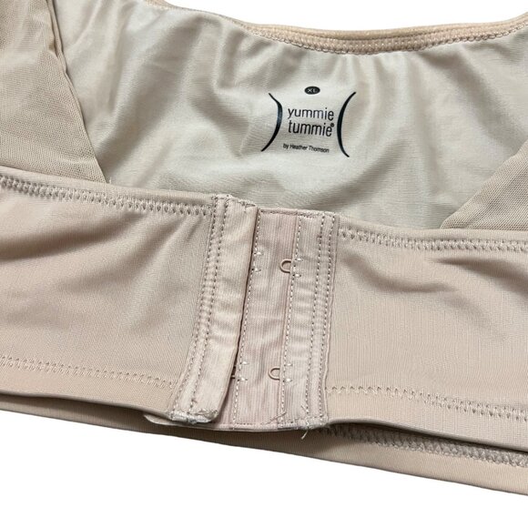 Yummie Tummie Womens Nude Nylon Push Up Hook Front Shapewear Bra Size XL - Picture 3 of 3